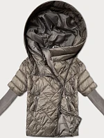Dámska ľahká bunda Minority s pletenými rukávmi Dark Beige (M2-6701-62)