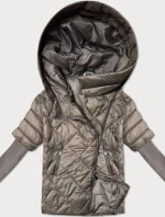 Dámska ľahká bunda Minority s pletenými rukávmi Dark Beige (M2-6701-62)