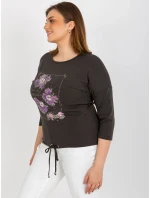 Dámska blúzka RV BZ 8457.47P tmavá khaki - FPrice Dámska blúzka RV BZ 8457.47P tmavá khaki - FPrice