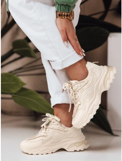 Dámské tenisky se podrážkou beige Dstreet model 21983242 - FashionStreet