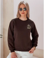 Dámská oversize mikina s výšivkou hnědá Dstreet model 21988045 - FashionStreet Dámská oversize mikina s výšivkou hnědá Dstreet model 21988045 - FashionStreet