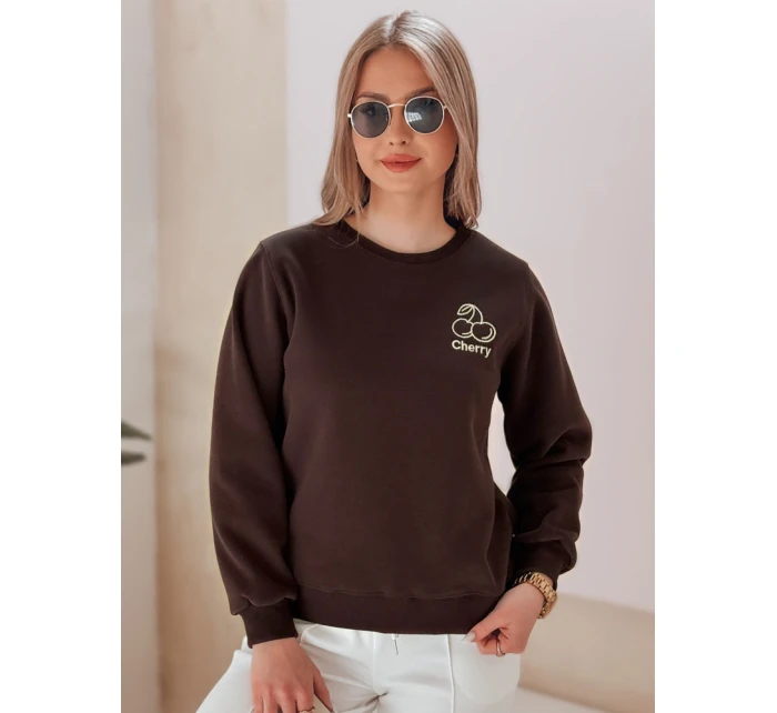 Dámská oversize mikina s výšivkou hnědá Dstreet model 21988045 - FashionStreet Dámská oversize mikina s výšivkou hnědá Dstreet model 21988045 - FashionStreet