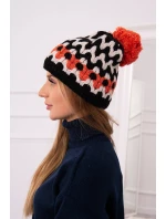 Dámska čiapka Laila K283 čierna + svetlo béžová