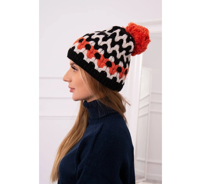 Dámska čiapka Laila K283 čierna + svetlo béžová