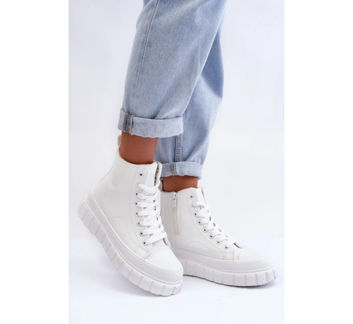 Kožené Tenisky Na Zip Big Star Bílé model 21634187 - Big Star Shoes Kožené Tenisky Na Zip Big Star Bílé model 21634187 - Big Star Shoes