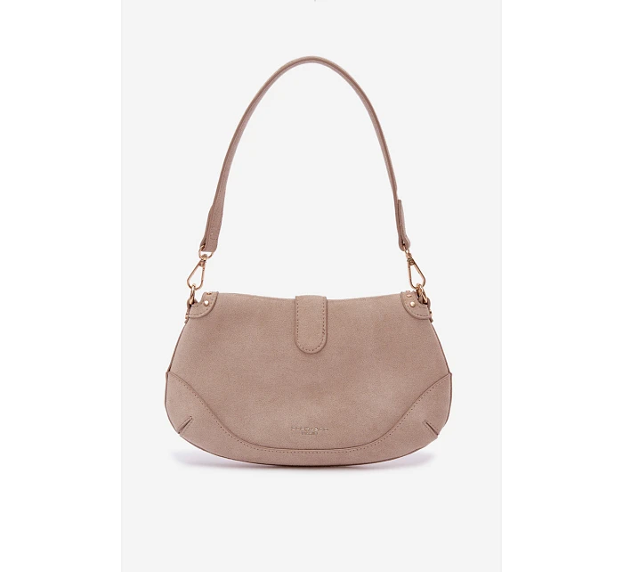 Eko semišová kabelka s přezkami světle béžová model 22111544 - Flora&Co