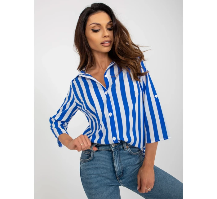 Blúzka LK BZ 509300.70P bielo-modrá Blúzka LK BZ 509300.70P bielo-modrá