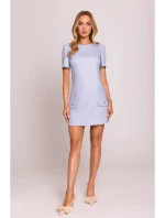 model 20970810 Mini šaty áčkového střihu světle modré - Moe model 20970810 Mini šaty áčkového střihu světle modré - Moe