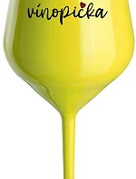 VÍNOPIČKA - žlutá nerozbitná sklenice na víno 470 ml
