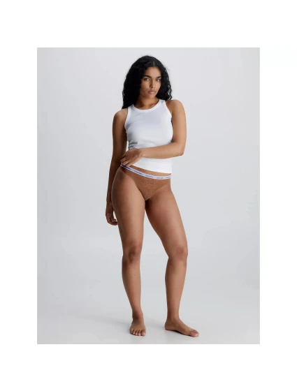 Dámská tanga HIGH LEG THONG hnědé model 19424511 - Calvin Klein Dámská tanga HIGH LEG THONG hnědé model 19424511 - Calvin Klein