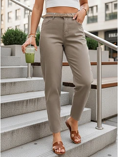 Spodnie damskie jeansowe mom fit z paskiem  model 22136280 - FashionStreet