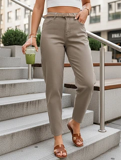 Spodnie damskie jeansowe mom fit z paskiem  model 22136280 - FashionStreet