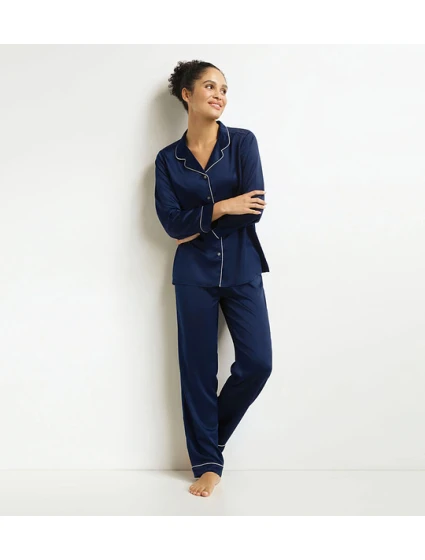 Dámské pyžamo set model 21312102 SET tmavě modrá - DIM Dámské pyžamo set model 21312102 SET tmavě modrá - DIM