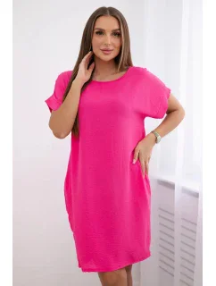 Šaty s vreckami Ružové