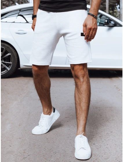 FashionStreet pánske biele teplákové šortky SX2384