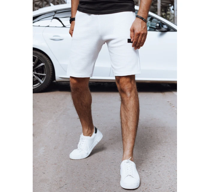 FashionStreet pánske biele teplákové šortky SX2384