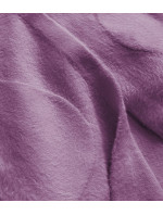 Dlouhý vlněný přehoz přes oblečení typu "alpaka" v barvě lila s kapucí model 18347975 - MADE IN ITALY