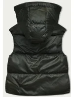 Krátká dámská vesta v khaki barvě s kapucí model 18857339 - S'WEST