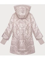 Prešívaná bunda s ozdobným rebrovaním S'West pearl pink (B8345-51)