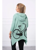 Mikina s potiskem kola tmavě mátová Mikina s potiskem kola tmavě mátová