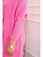 Sveter s netopierími rukávmi svetlo ružový