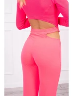 Sada s halenkou top růžová neonová