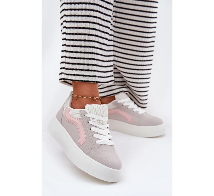Sneakersy Damskie Na Platformie Szare Tellnira Sneakersy Damskie Na Platformie Szare Tellnira