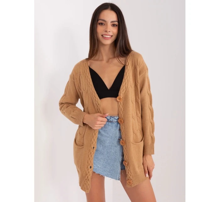 Sweter AT SW model 18909364 camelowy - FPrice