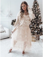 RIBBLOOM dámsky sveter s mašľami tmavobéžový FashionStreet MY2359