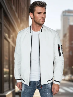 Pánska prechodná bunda bomber biela FashionStreet TX5025