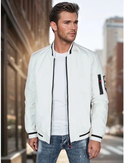 Pánská přechodná bunda bomber bílá Dstreet model 21986385 - FashionStreet