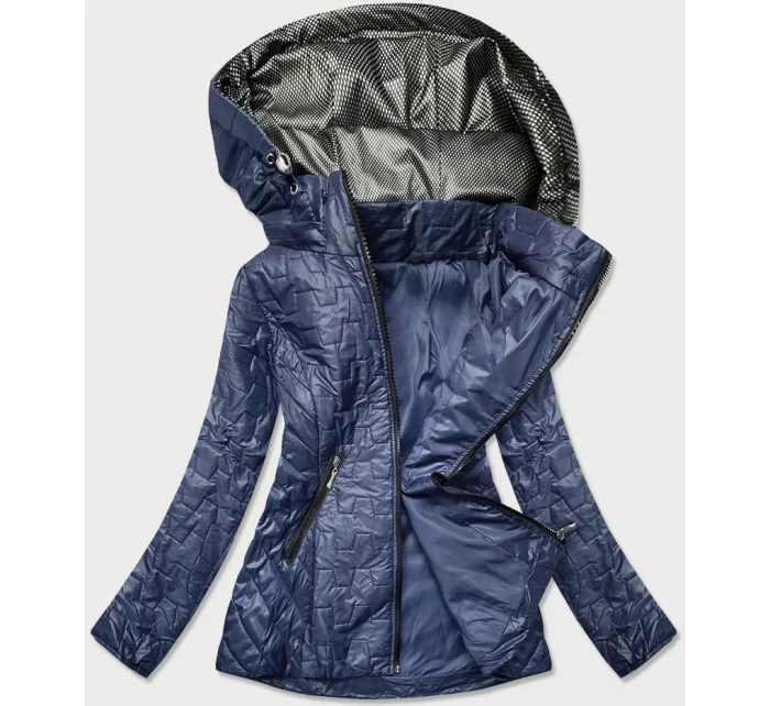 Modrá dámska bunda s prešívaním (BR0121) Modrá dámska bunda s prešívaním (BR0121)