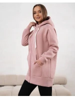 Dámska hrubá mikina na zips Goodlookin svetlo ružová (551)