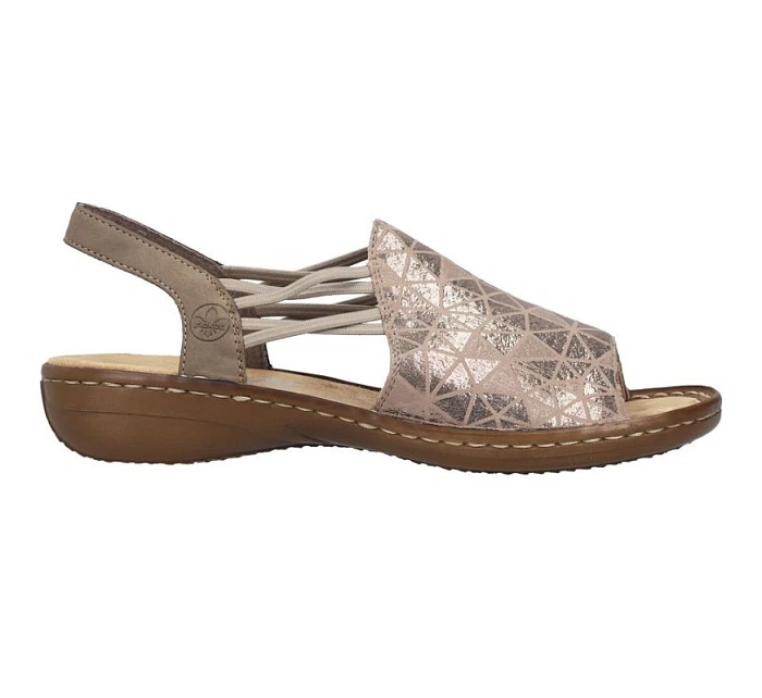 Dámské pohodlné béžové nazouvací sandály model 22116546 - Rieker