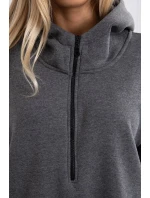 Zateplená mikina s bočními rozparky grafitová