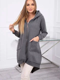 Zateplená mikina so zipsom na chrbte grafitová