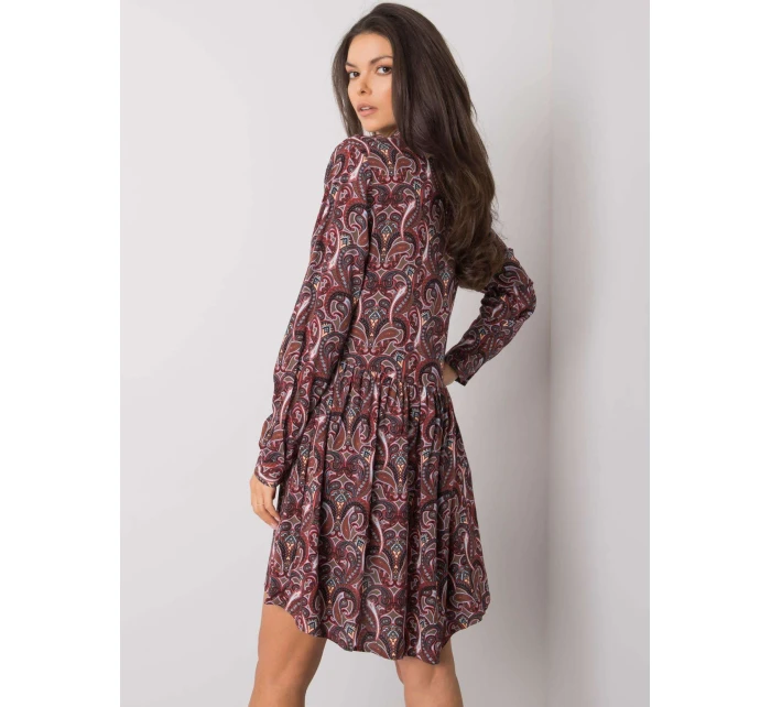 Šaty D73771M30227 tmavo hnedé