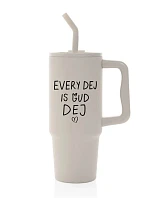 EVERY DEJ IS GUD DEJ - béžová cestovná termoska 900 ml
