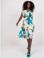 Dámske šaty DHJ SK N13198 2.64P modrá a biela - FPrice Dámske šaty DHJ SK N13198 2.64P modrá a biela - FPrice