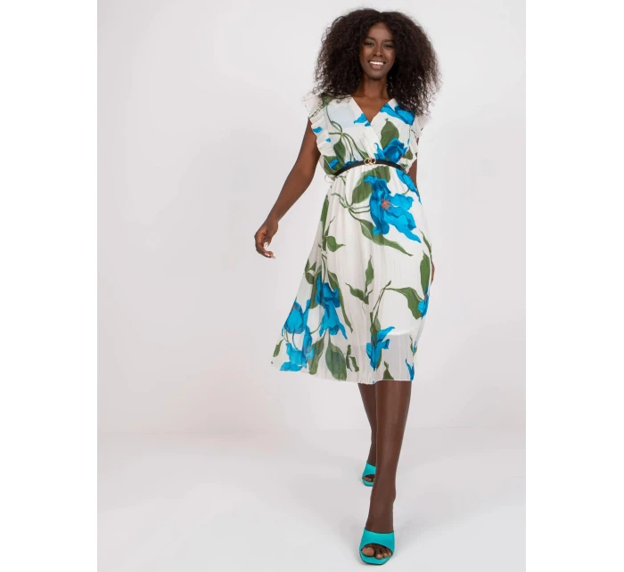 Dámske šaty DHJ SK N13198 2.64P modrá a biela - FPrice Dámske šaty DHJ SK N13198 2.64P modrá a biela - FPrice