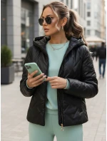 Dámska prešívaná bunda s kapucňou čierna FashionStreet TY5551