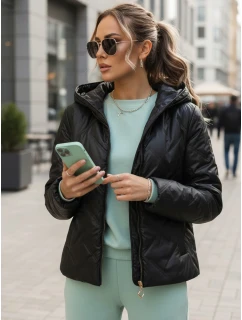 Dámska prešívaná bunda s kapucňou čierna FashionStreet TY5551