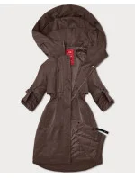Hnědá dámská bunda s ohrnutými rukávy model 20911366 - LHD