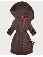 Hnědá dámská bunda s ohrnutými rukávy model 20911366 - LHD Hnědá dámská bunda s ohrnutými rukávy model 20911366 - LHD