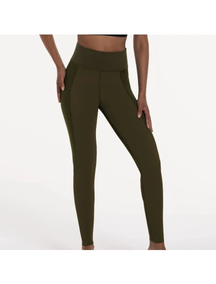 športové kompresné nohavice 1687 dark olive - Active