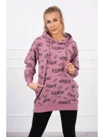 Mikina s nápisom tmavoružová