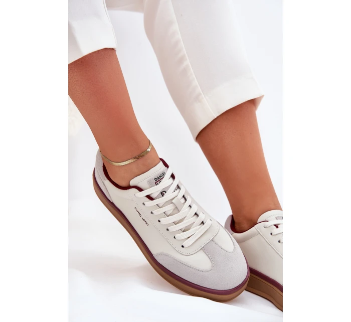 Skórzane Damskie Sneakersy Daniel Lopez Just Dare SS2D4008 Biało-Szare