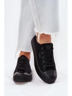 Dámske plátenné tenisky na platforme Big Star - čierne