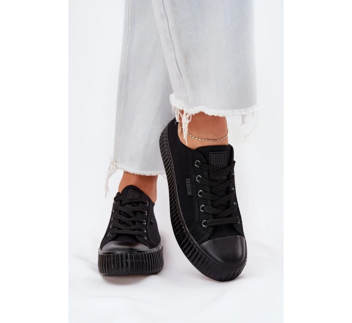 Dámske plátenné tenisky na platforme Big Star - čierne