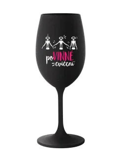POVINNÉ CVIČENÍ - černá sklenice na víno 350 ml